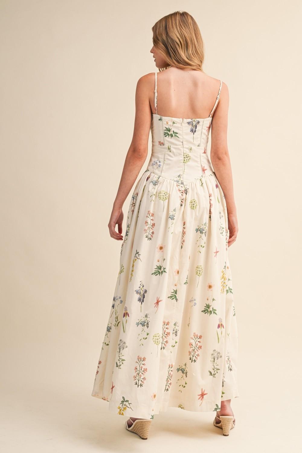 Floral Drop Waist Dress 1028