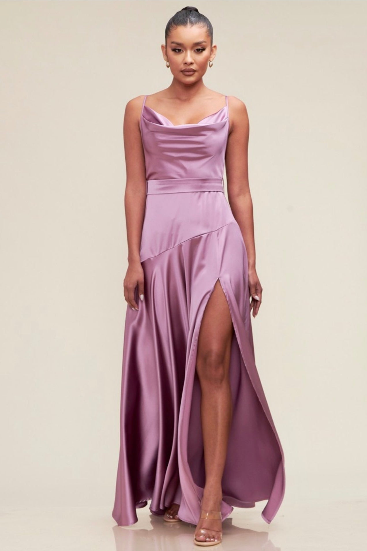 DRESS MAXI AMALFI SATIN - Blueberry Boutique