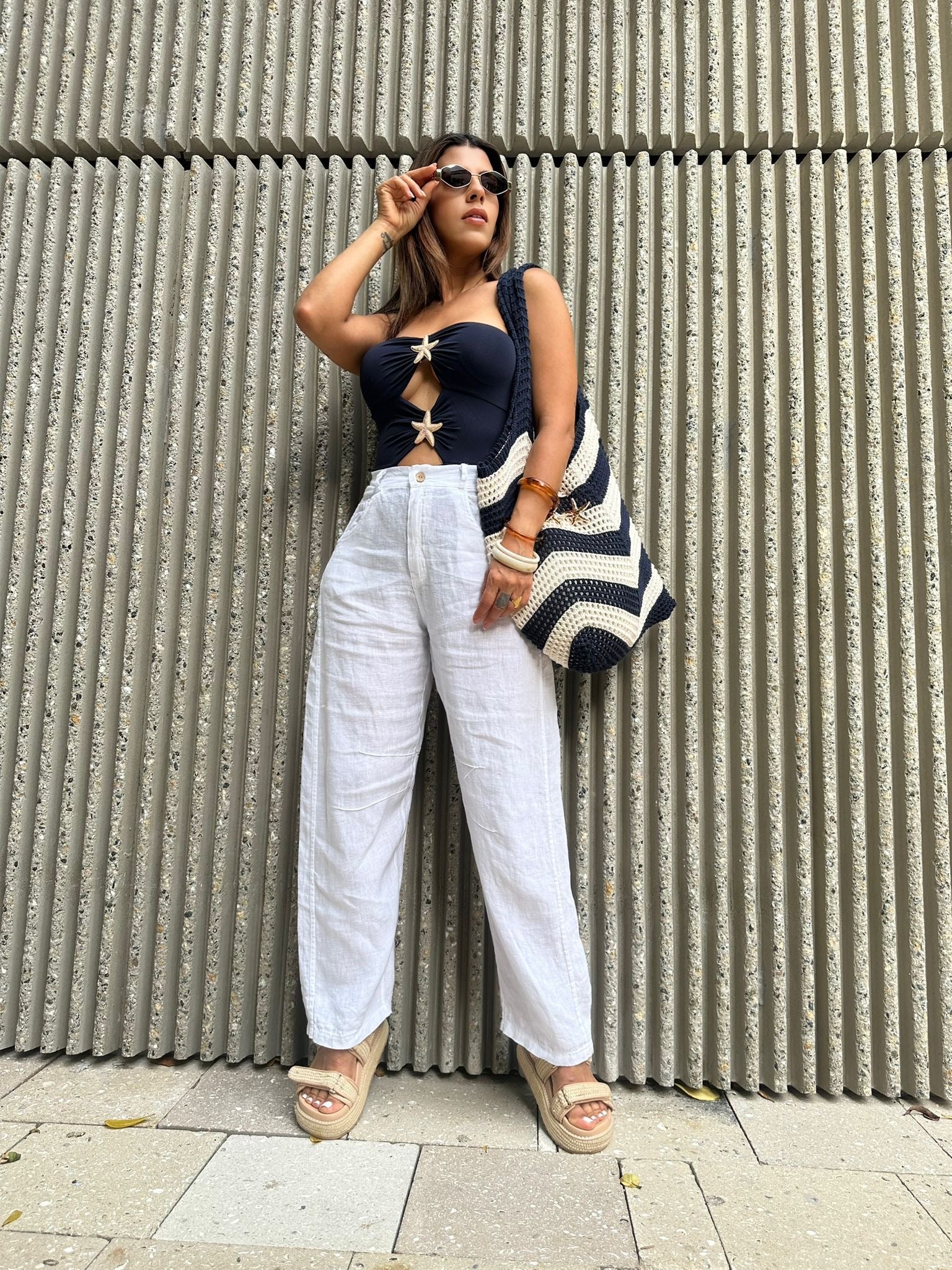 Sissi Barrel linen Pant Italy 1084