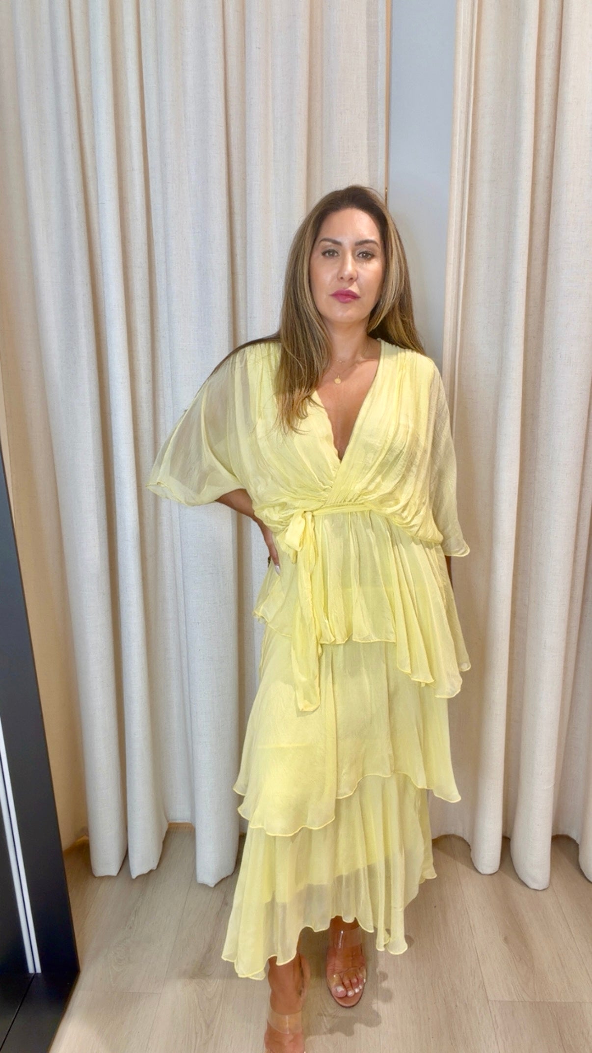 Ruffles Dress Silk Italy 1609
