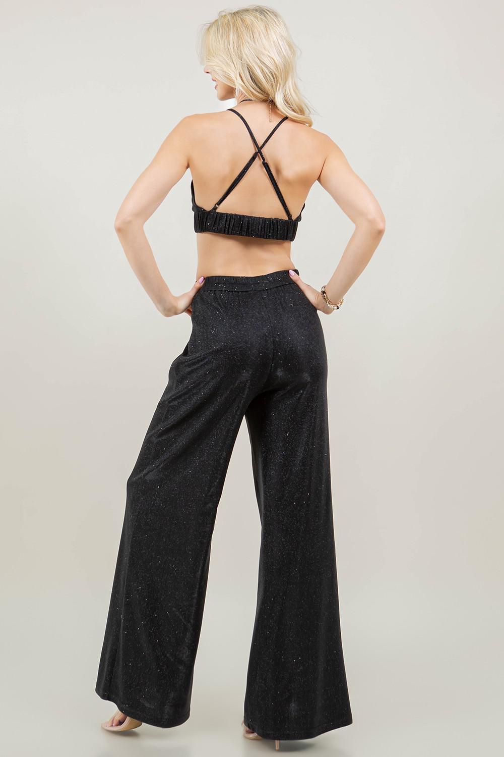 SET TOP/PANT GLITTERED 5744 - Blueberry Boutique