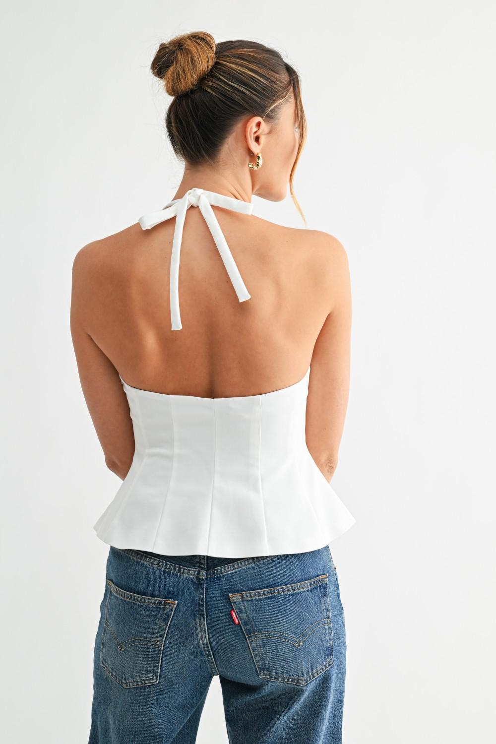 Peplum Halter Top 1417