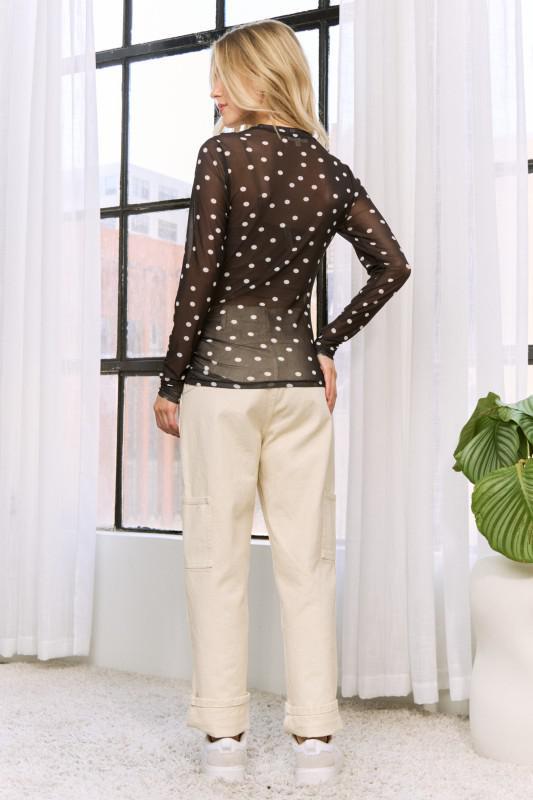Polka Dot Mesh Top 10120