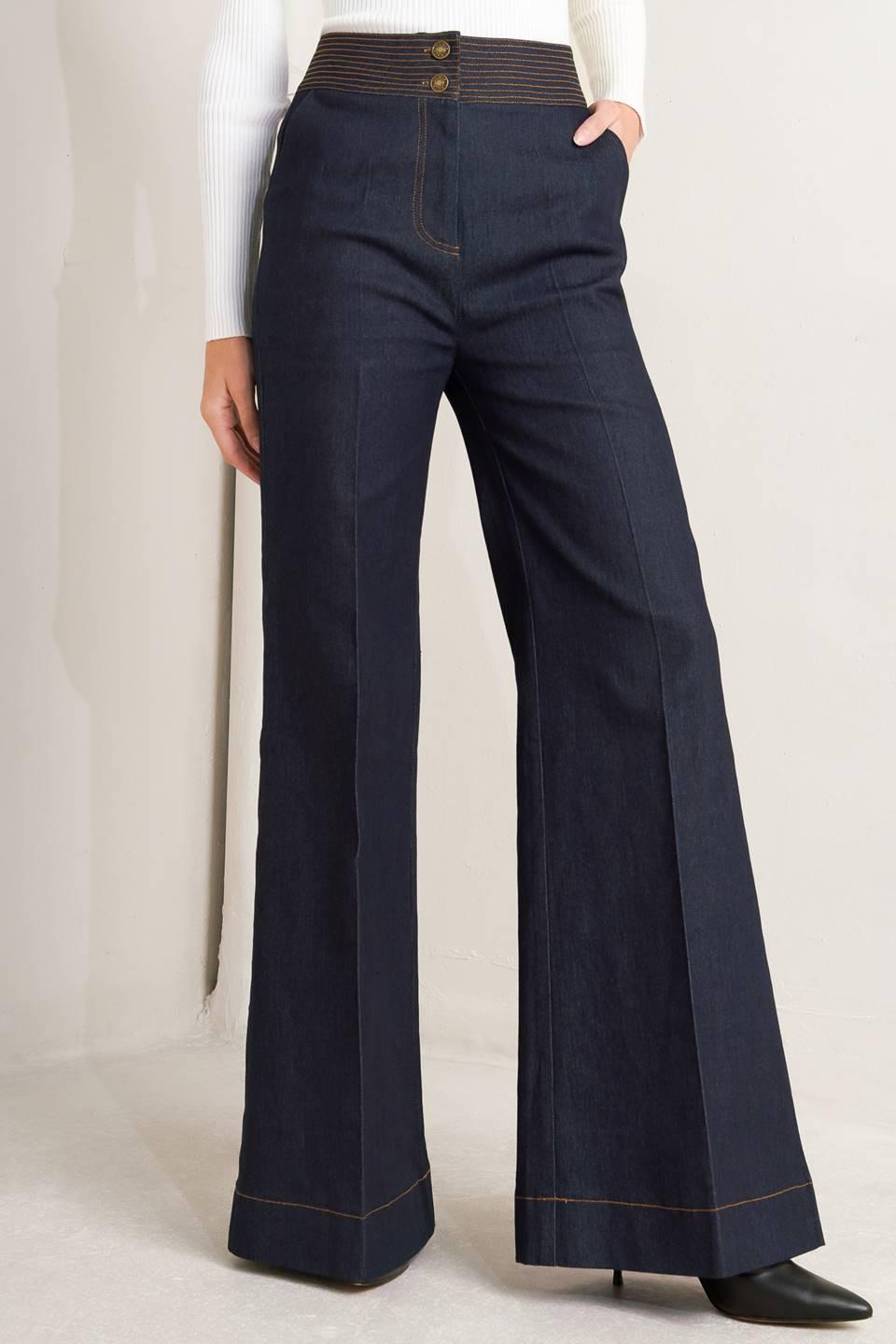 Wide Waistband Denim Pant 1902
