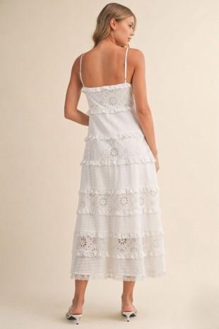 Midi Dress With Lace Trim 10155