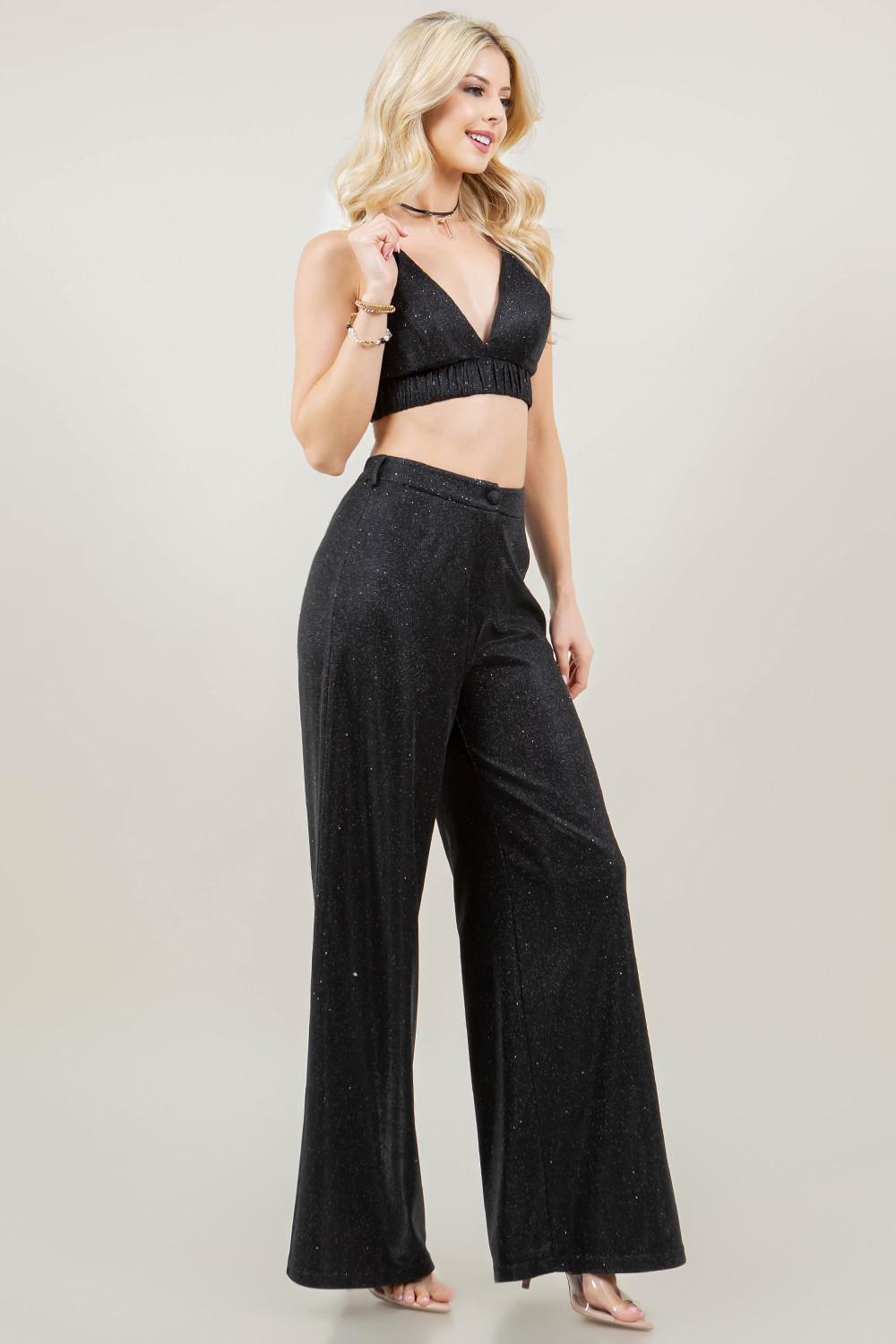 SET TOP/PANT GLITTERED 5744 - Blueberry Boutique