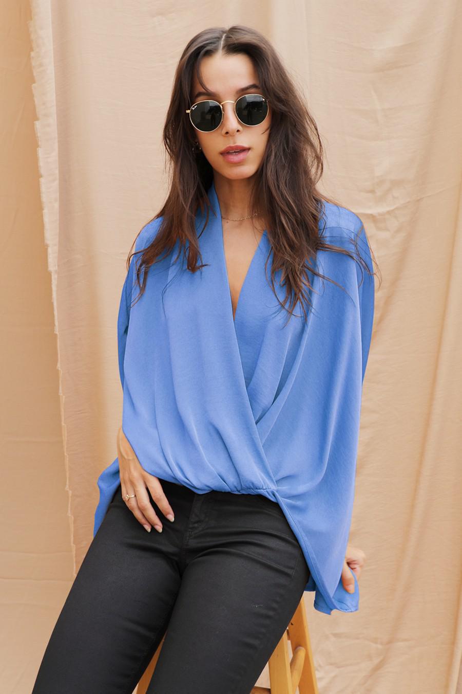 CANOAS BLOUSE CROSS FRONT 8356 - Blueberry Boutique