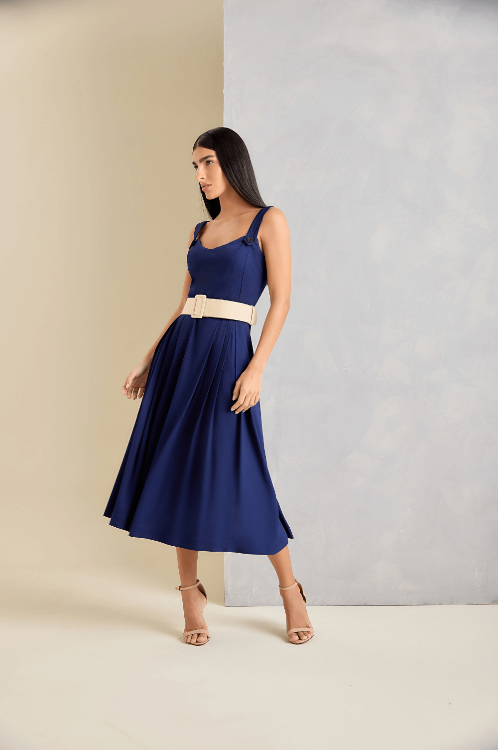 DRESS MIDI VISCOSE CH 901240404 - Blueberry Boutique
