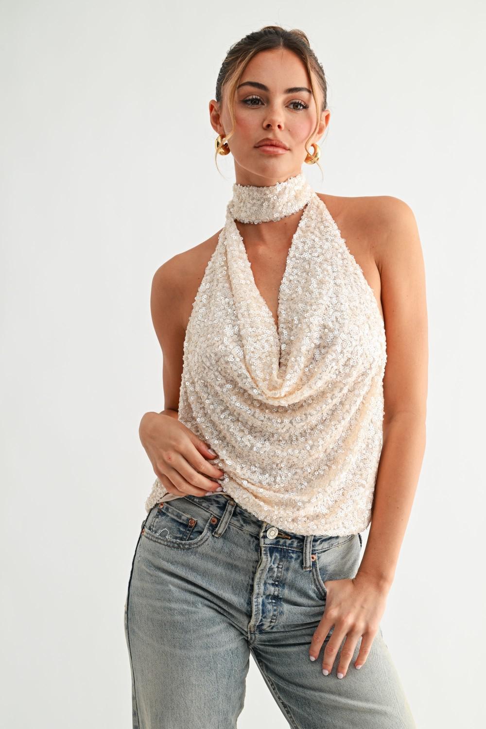 Sequin Halter Top 1414