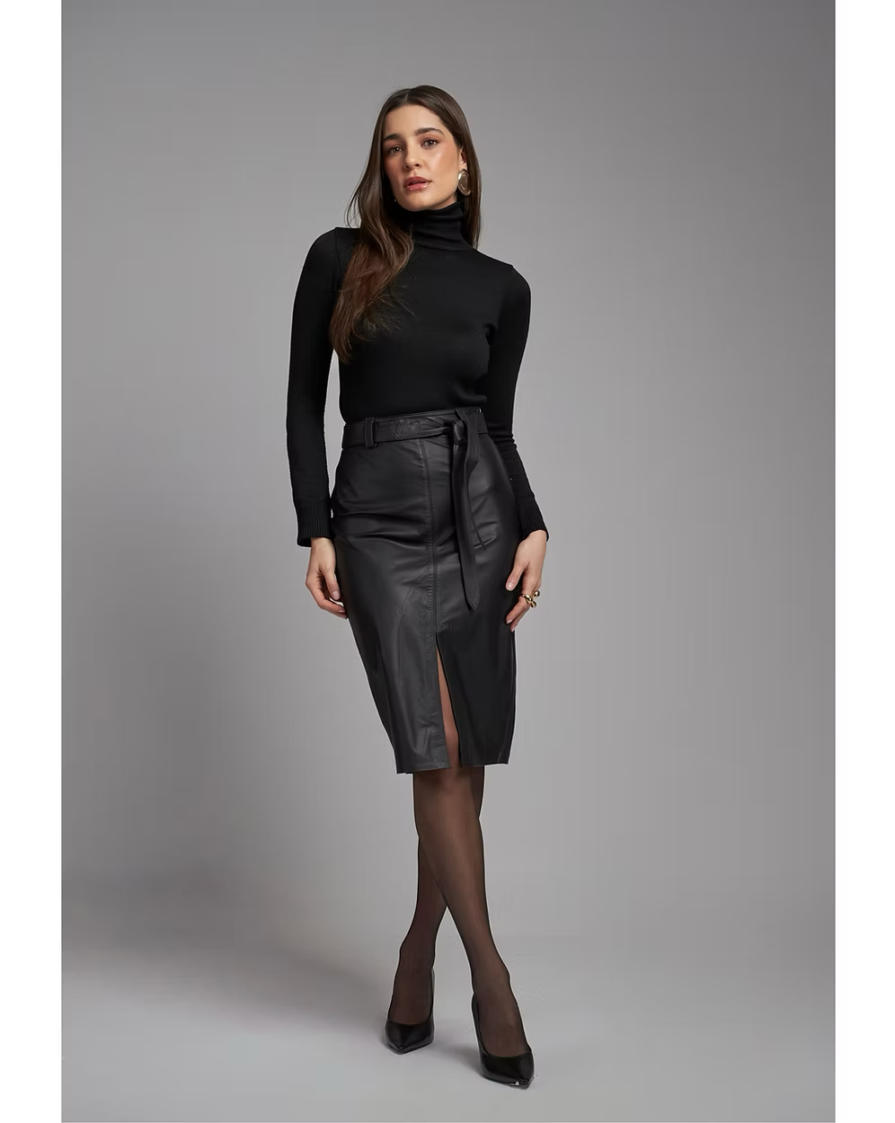 Pencil Skirt Leather 1033