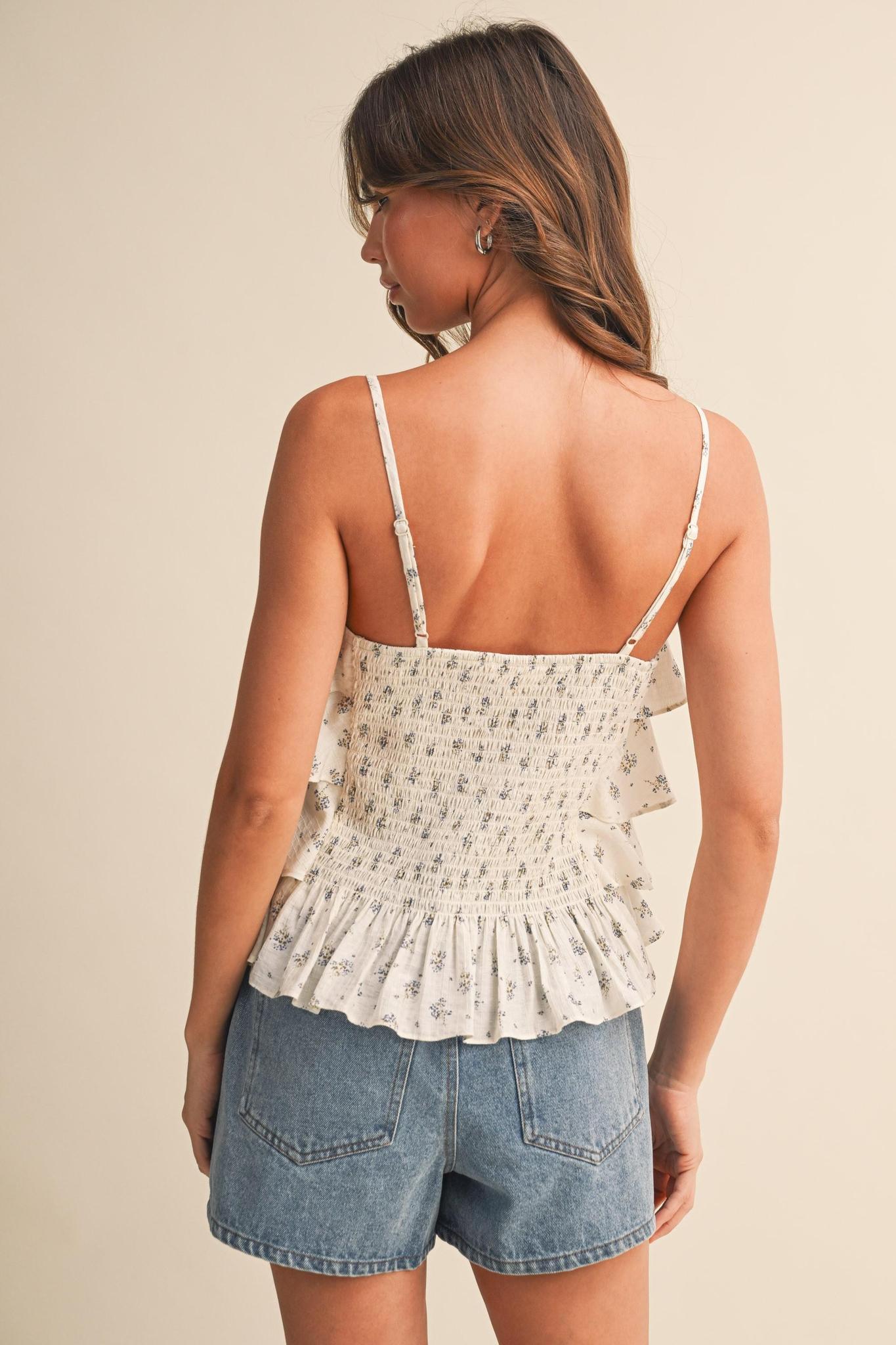 Floral Spagetti Strap Top 4511
