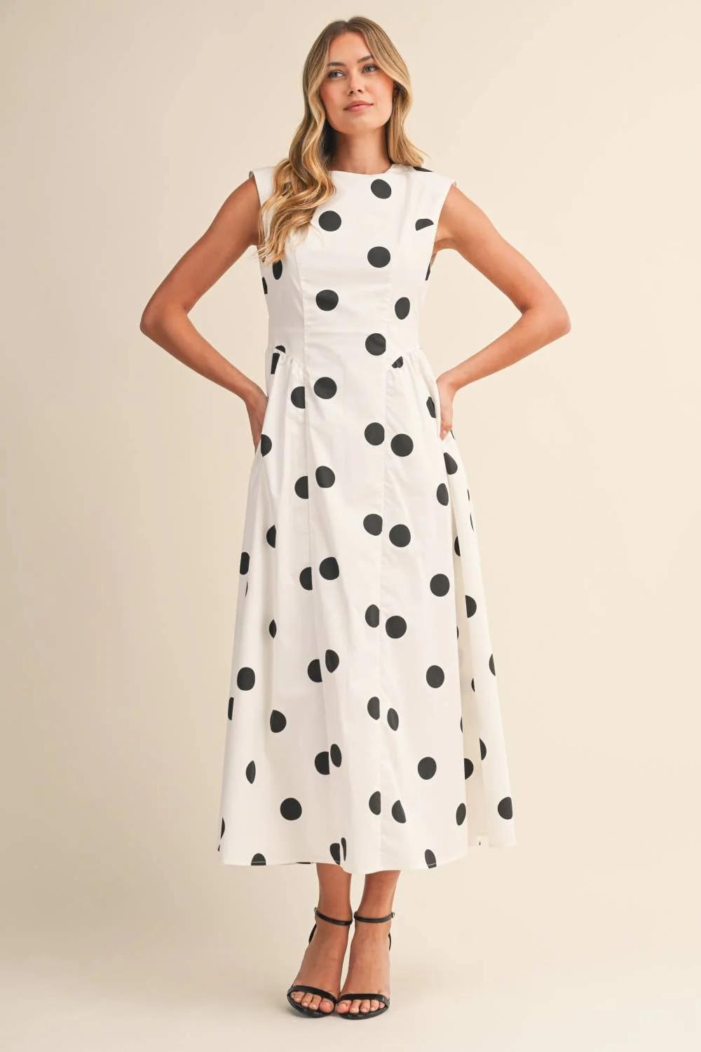 Polka Dots Midi Dress 10037