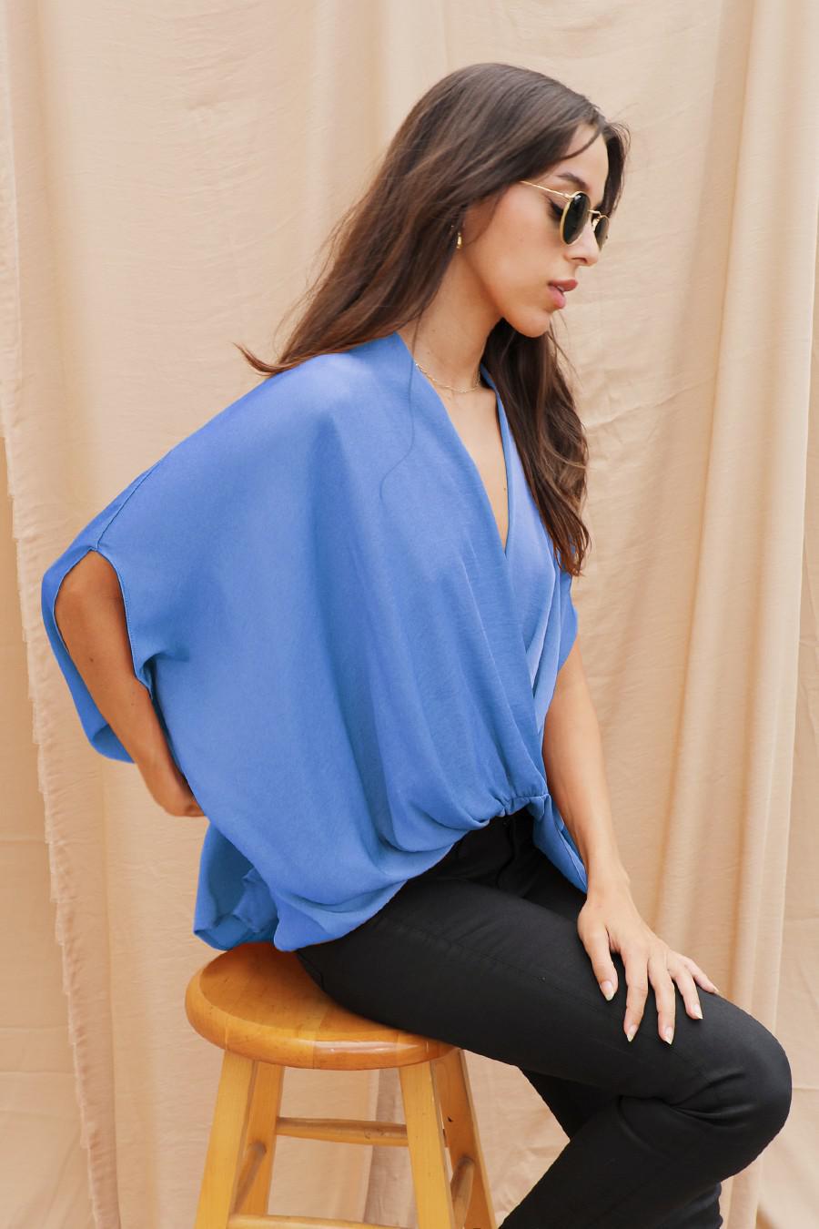 CANOAS BLOUSE CROSS FRONT 8356 - Blueberry Boutique