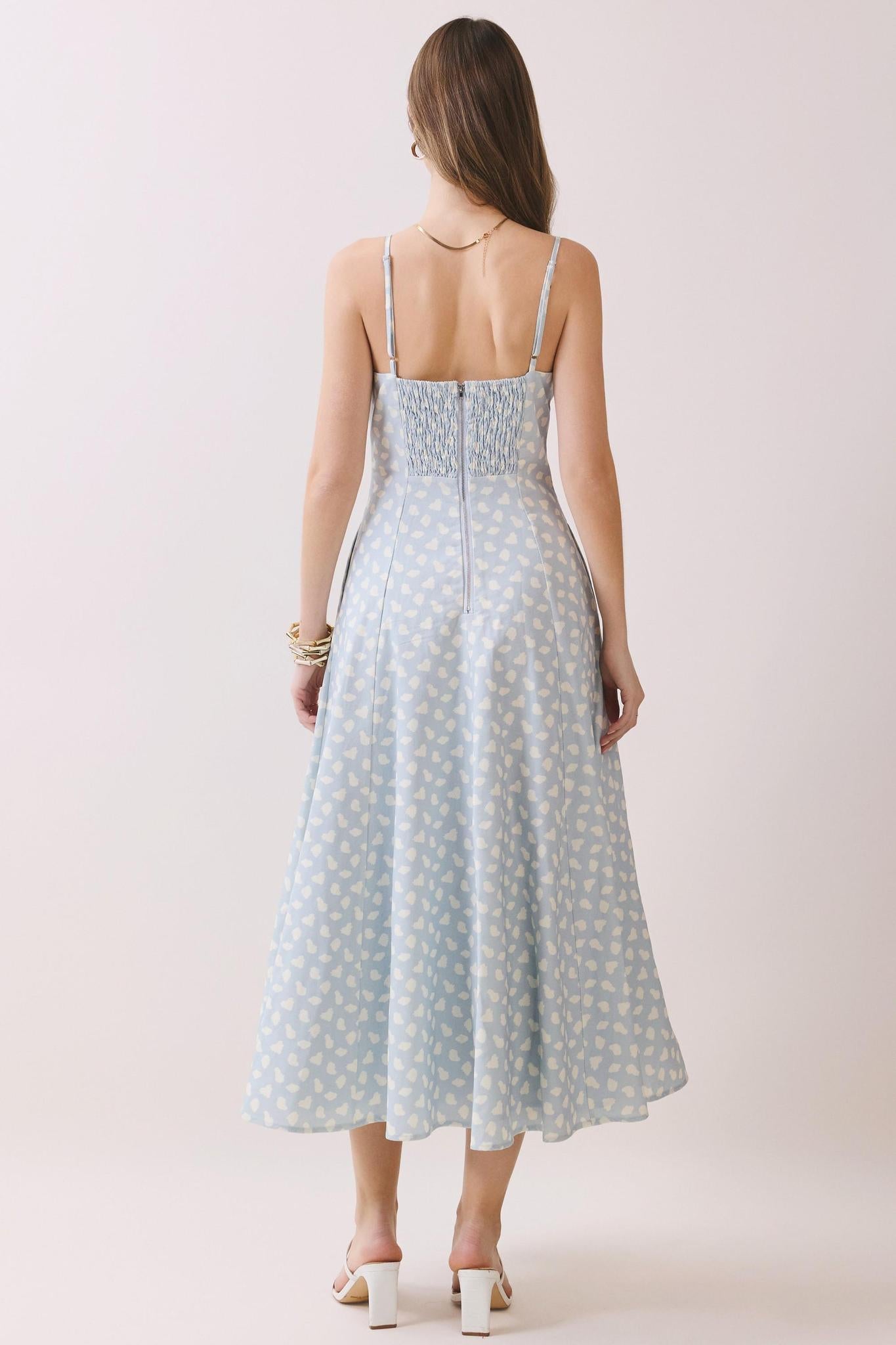 Printed Fitted Midi Dress 6853