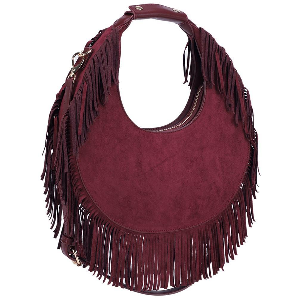Fringe Hobo Leather Bag AK1058