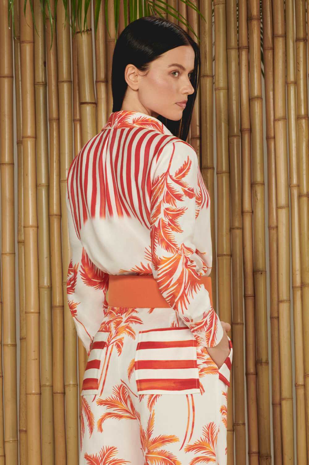 ELISA PALM SHIRT BUTTON CHOLET 202230901 - Blueberry Boutique