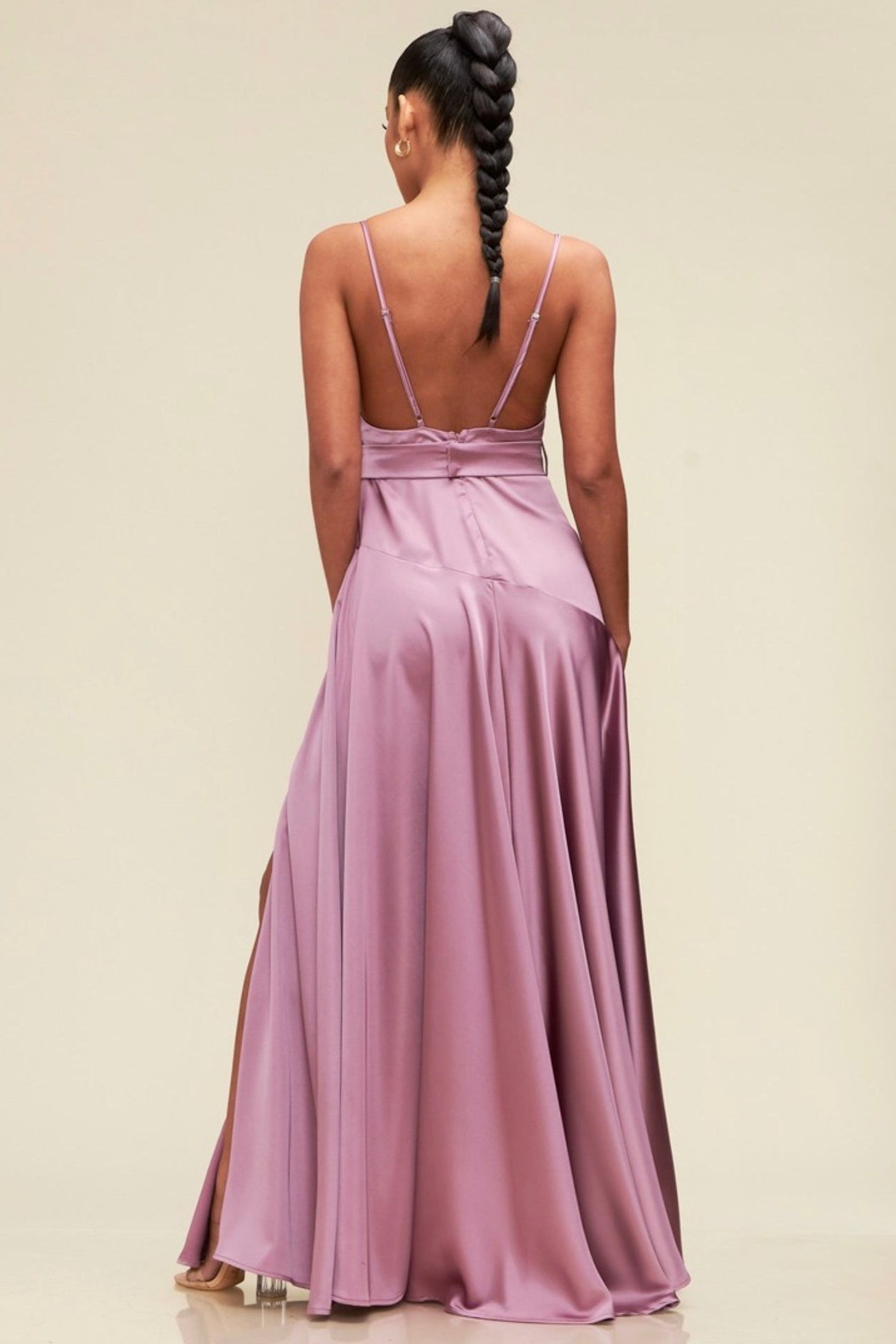 DRESS MAXI AMALFI SATIN - Blueberry Boutique