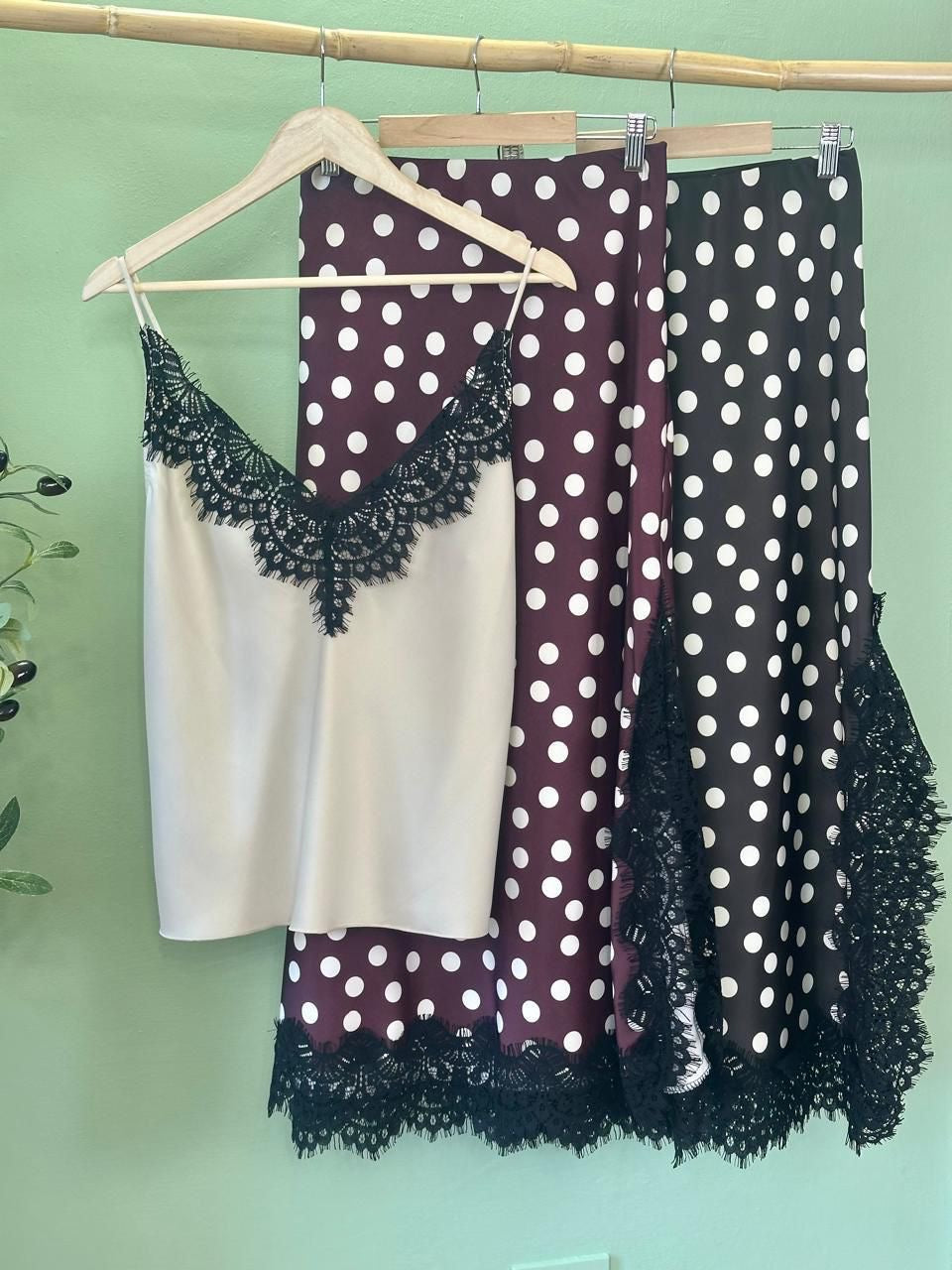 Skirt Satin Polka Dot Italy 19658