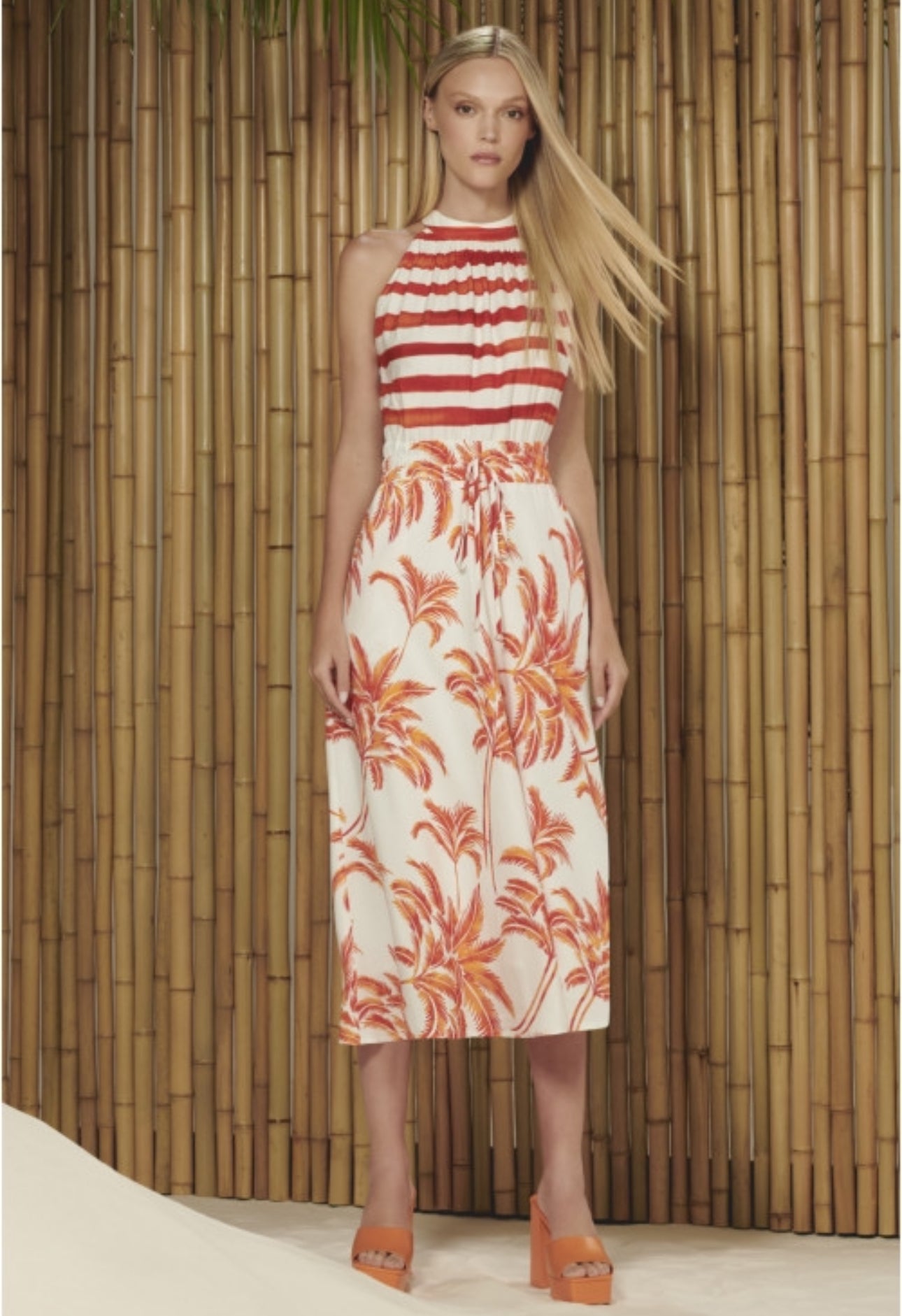 ELISA PALM MIDI DRESS CHOLET 902230904 - Blueberry Boutique