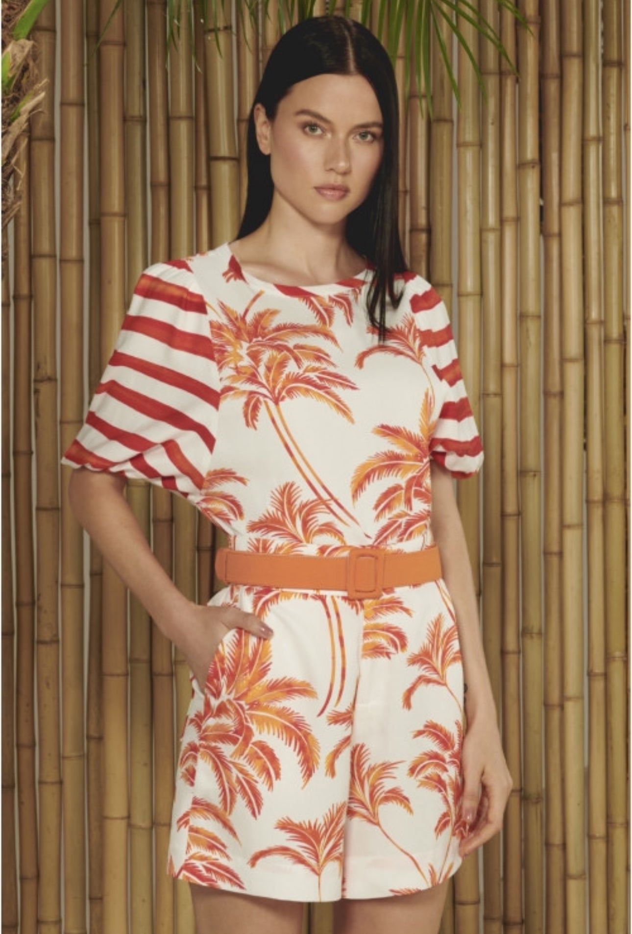 ELISA PALM BLOUSE CHOLET 102230905 - Blueberry Boutique