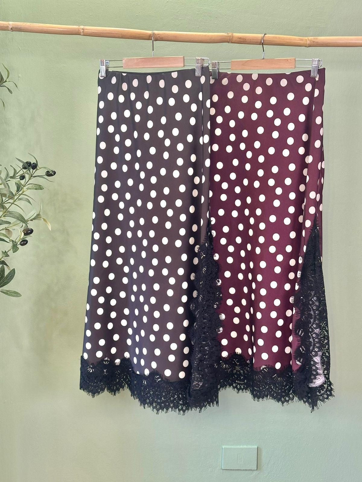 Skirt Satin Polka Dot Italy 19658