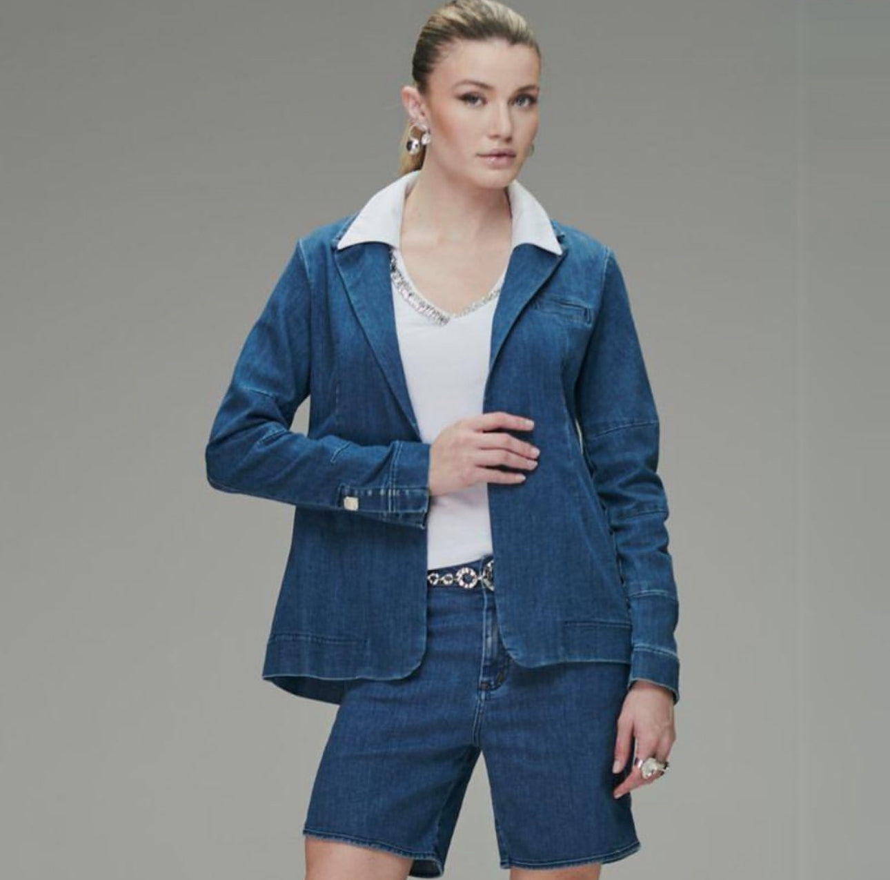 LINDA SHORT DENIM RAZZO 104978 - Blueberry Boutique