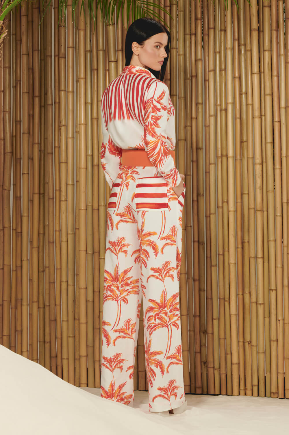 ELISA PALM SHIRT BUTTON CHOLET 202230901 - Blueberry Boutique