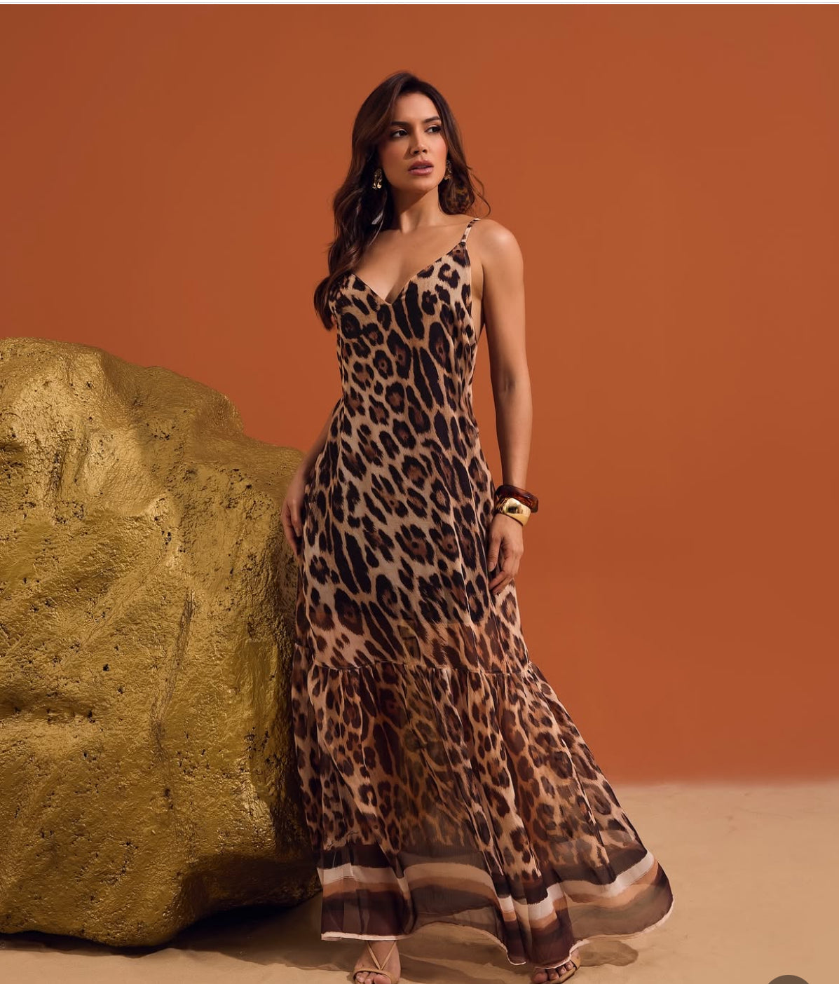 jungle print maxi dress Jungle Print Maxi Dress Halter Neck in Green for Women
