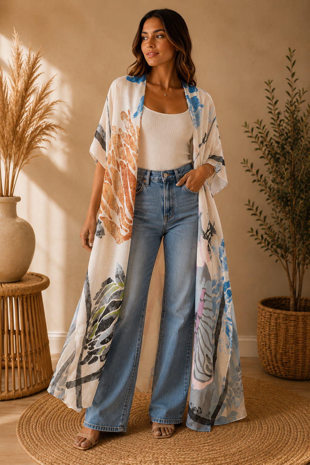 Cover Up Kimono in Multi