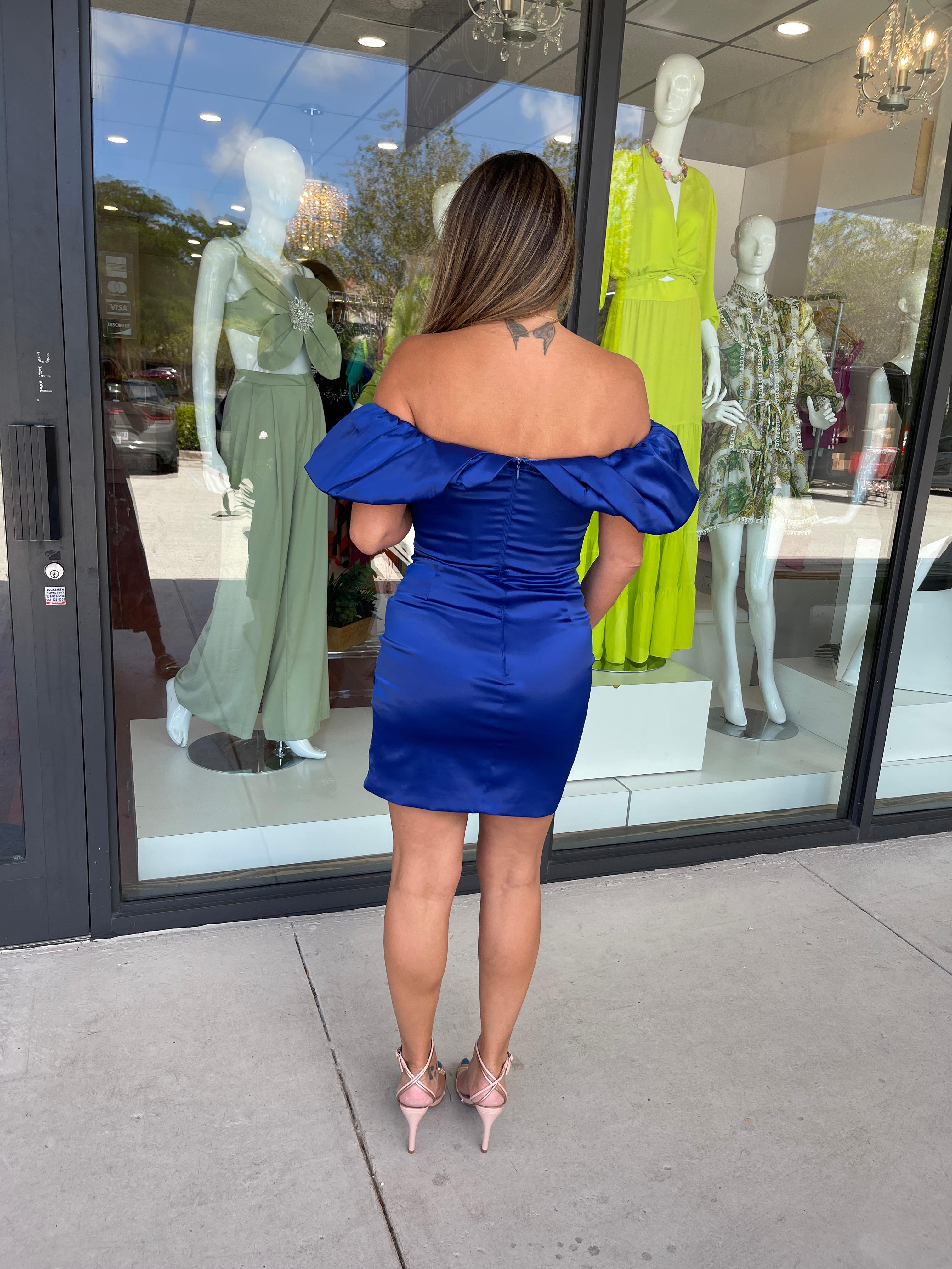 ADELE MINI DRESS - Blueberry Boutique