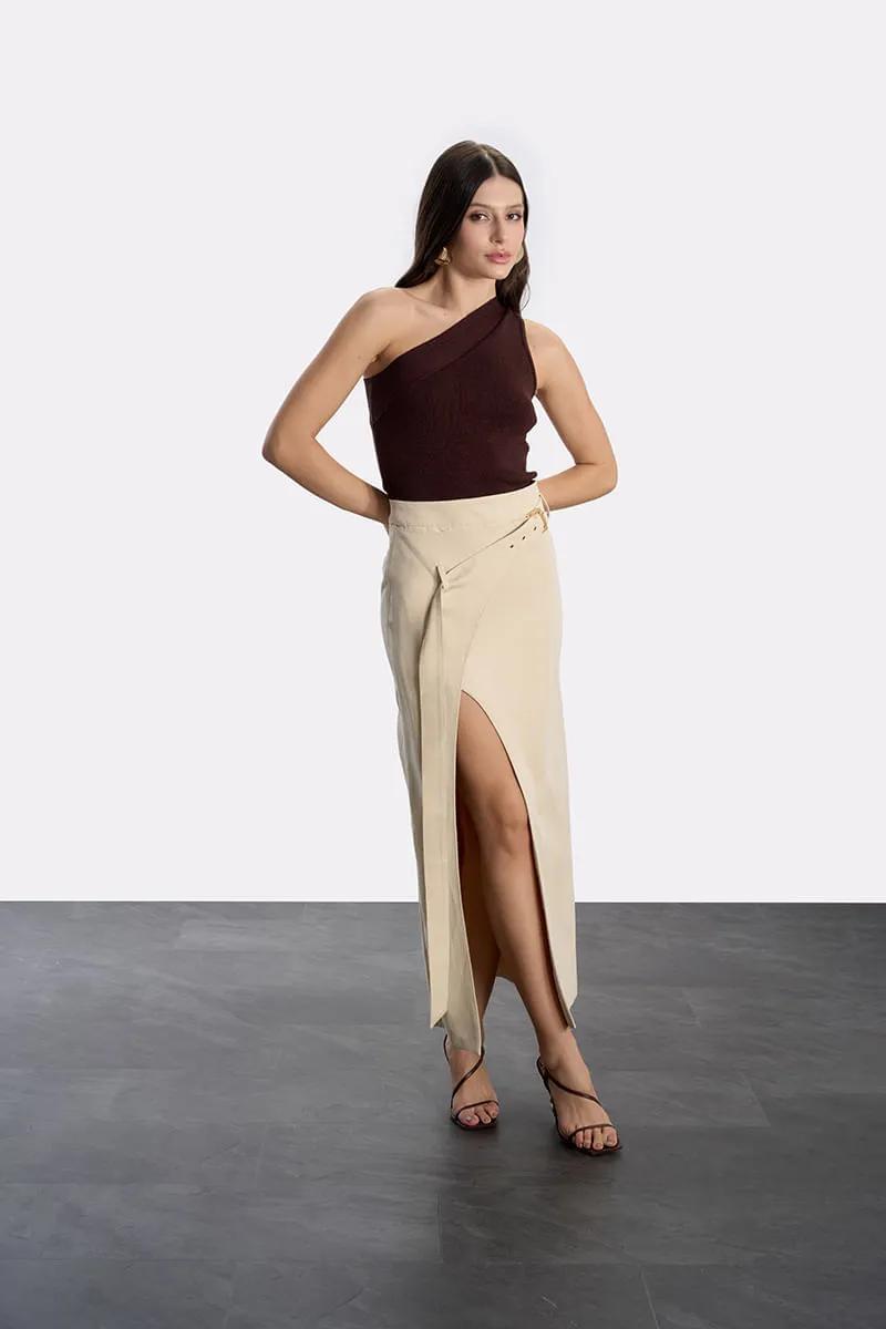 SKUNK SLIT BUCKLE SKIRT I25980416 - Blueberry Boutique