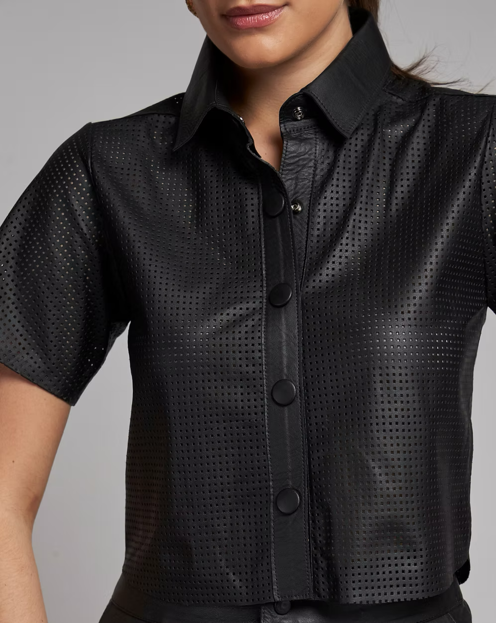 Laser Perforated Short Shirt 1208