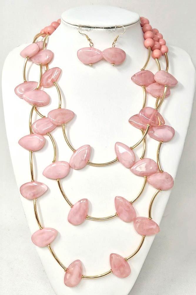 Resin Layered Necklace 11288