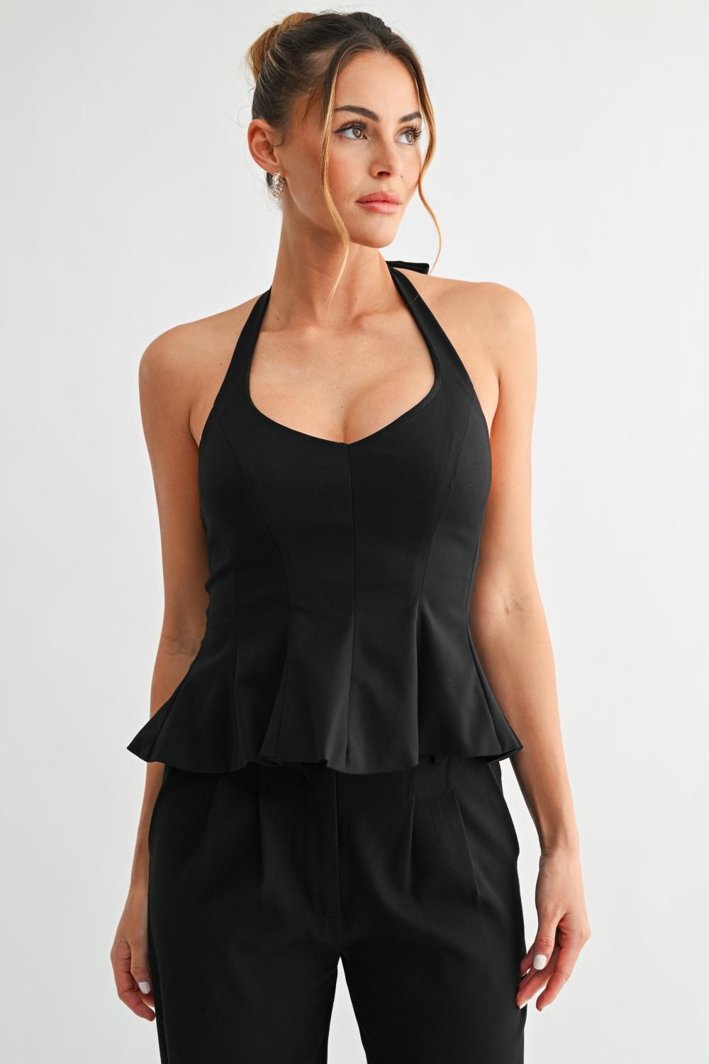 Peplum Halter Top 1417