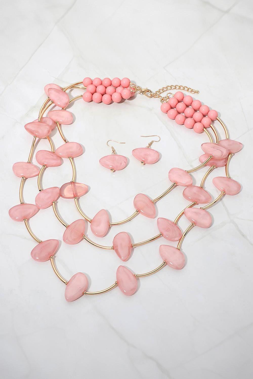 Resin Layered Necklace 11288
