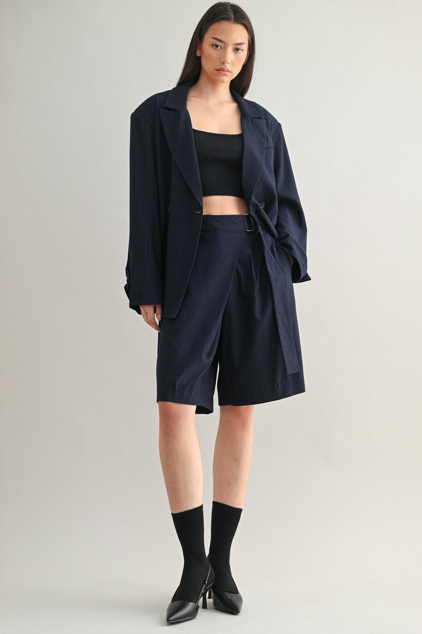 Pinstripe Bermuda Shorts 6028