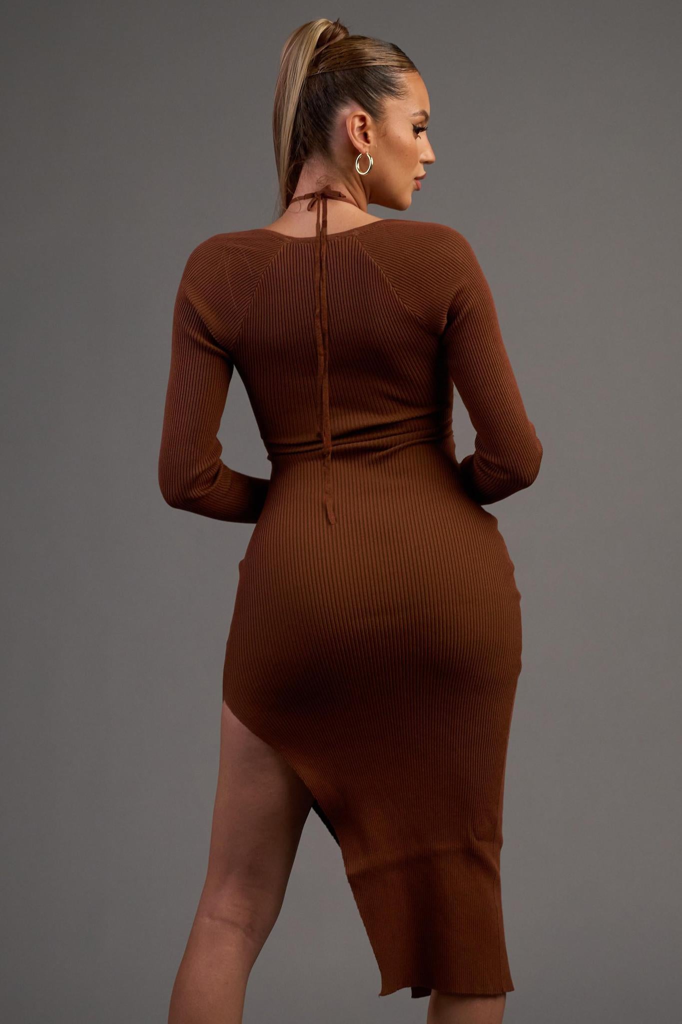 RIB KNIT MIDI DRESS 76813