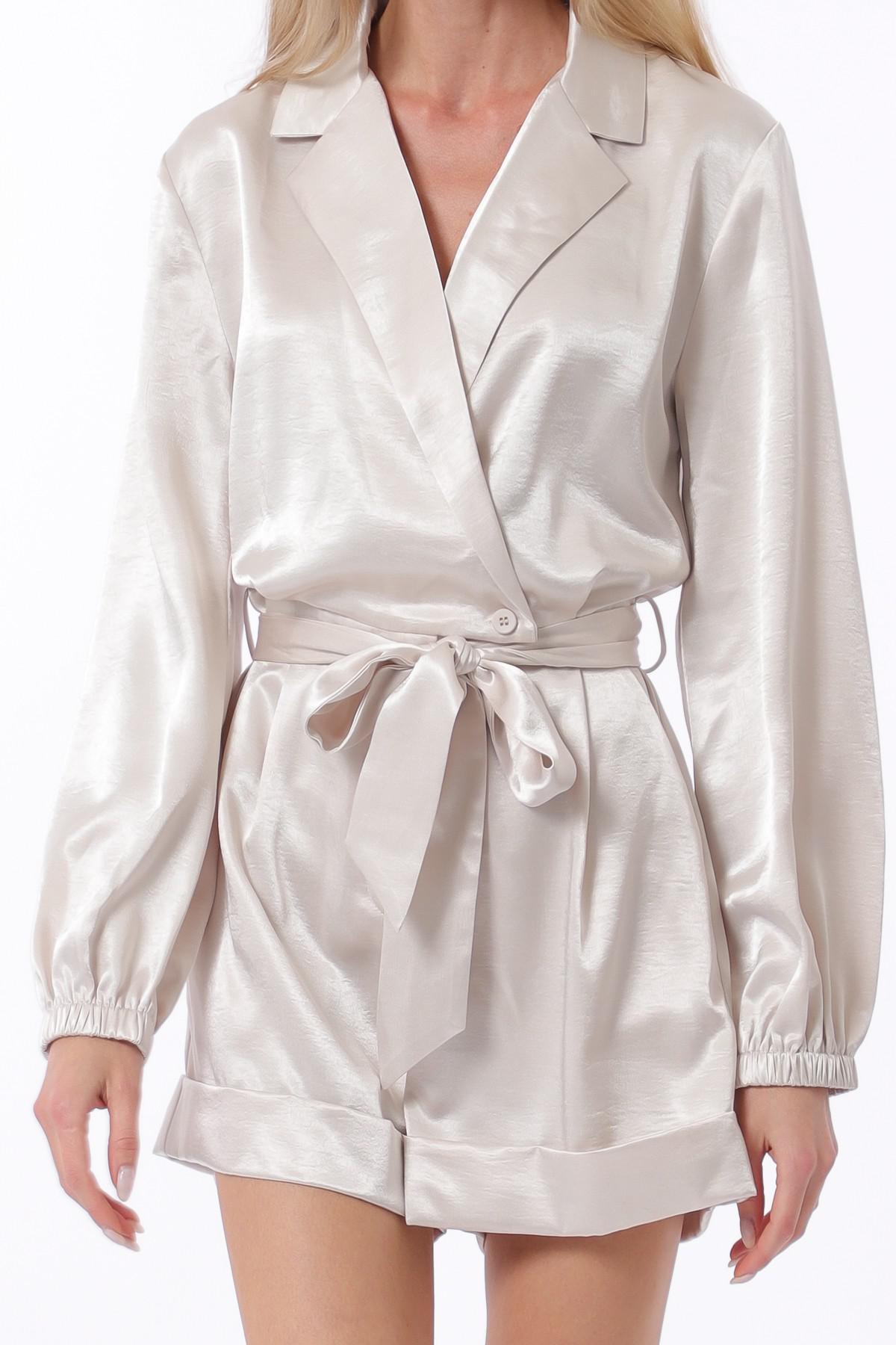 Sash Satin Romper 93582