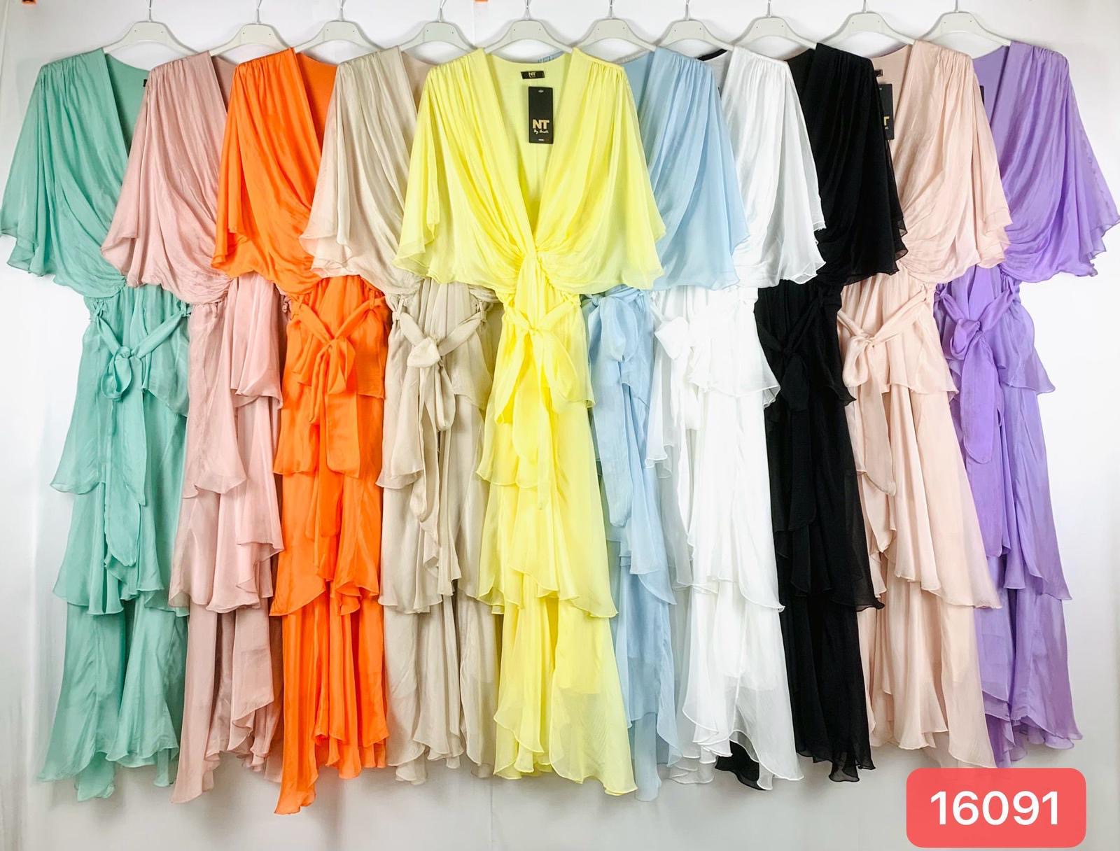 Ruffles Dress Silk Italy 1609