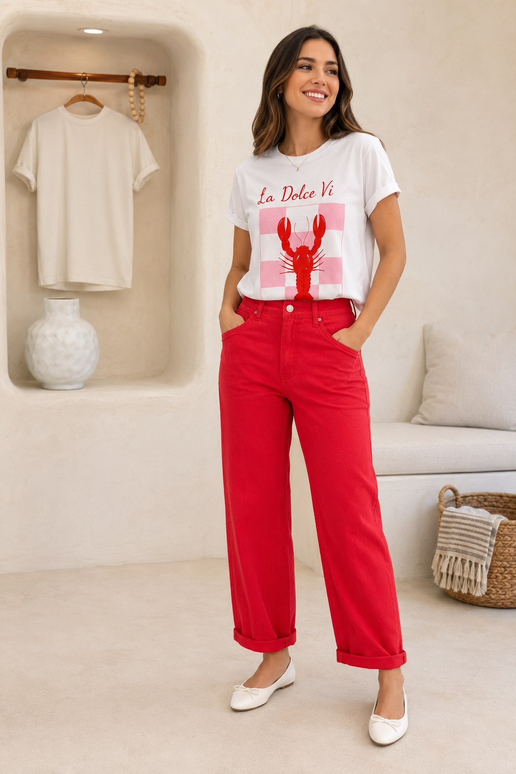 High Rise Ankle Barrel Pants