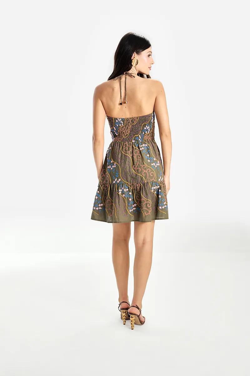 SKUNK GREEN EMBROIDERED DRESS I25579144