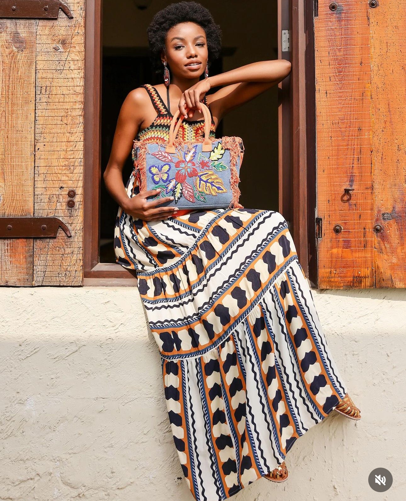 JUNGLE STRAP A&B MAXI DRESS - Blueberry Boutique