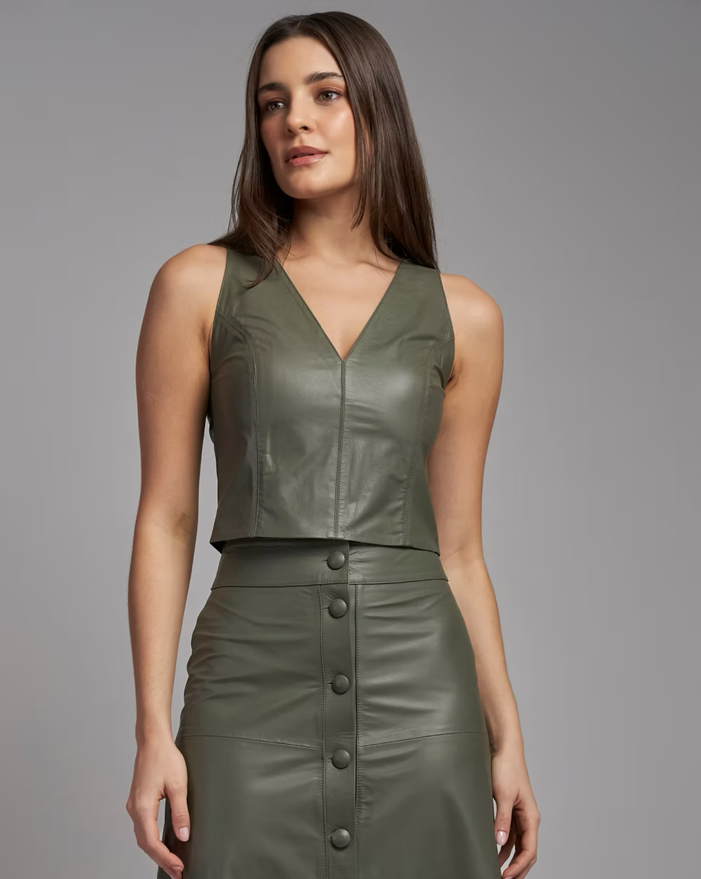 Top V Neck Leather 1178