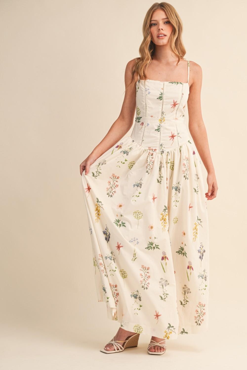 Floral Drop Waist Dress 1028
