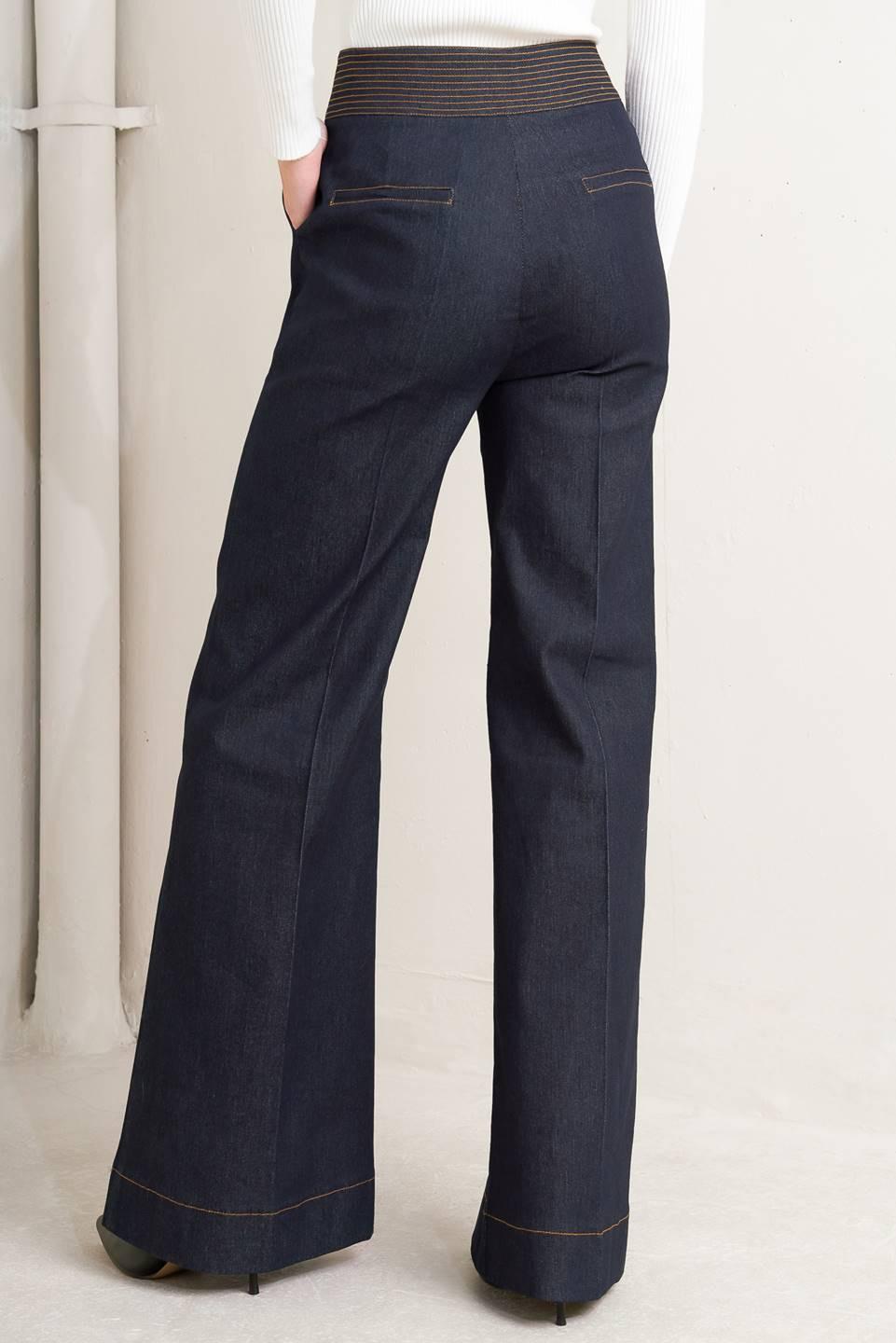 Wide Waistband Denim Pant 1902