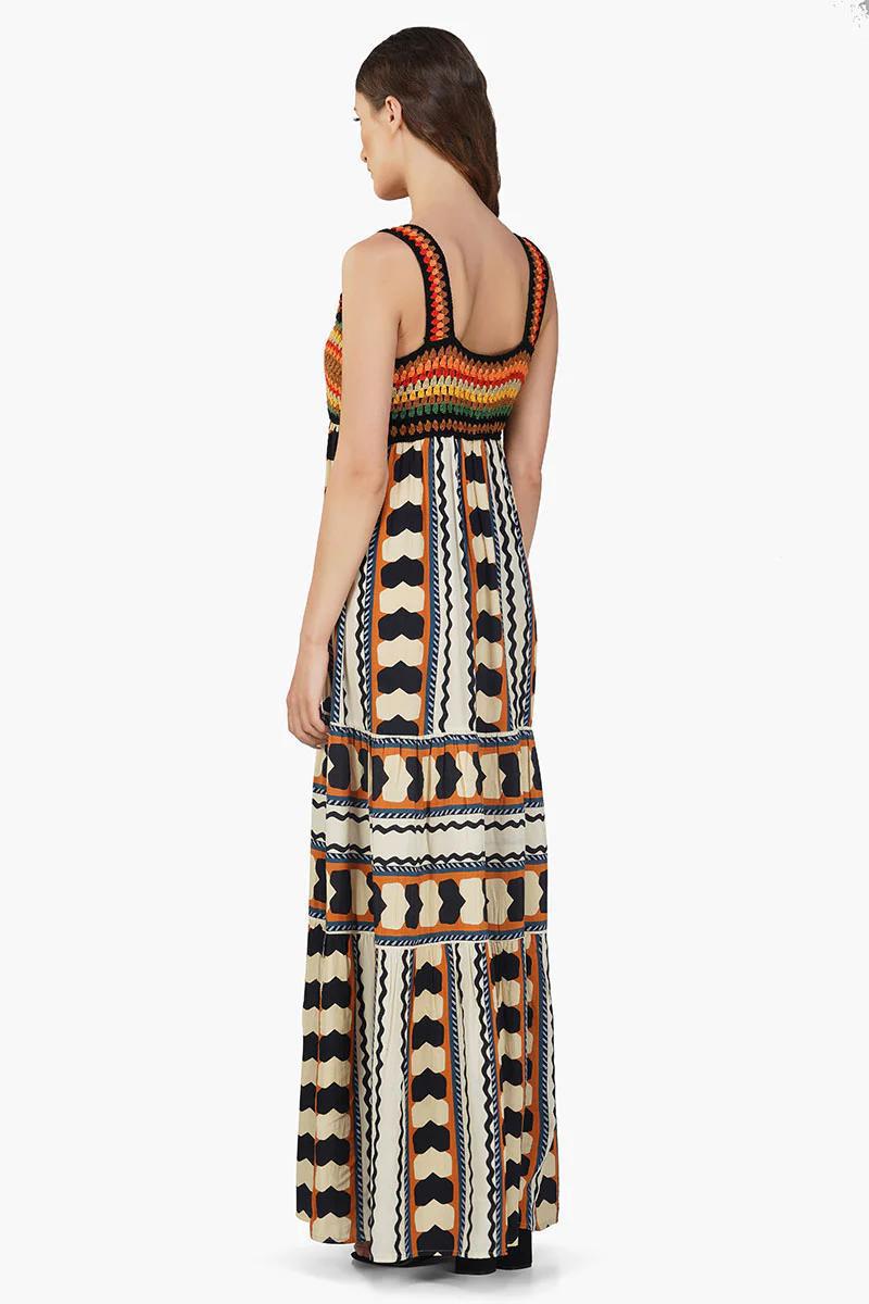 JUNGLE STRAP A&B MAXI DRESS - Blueberry Boutique