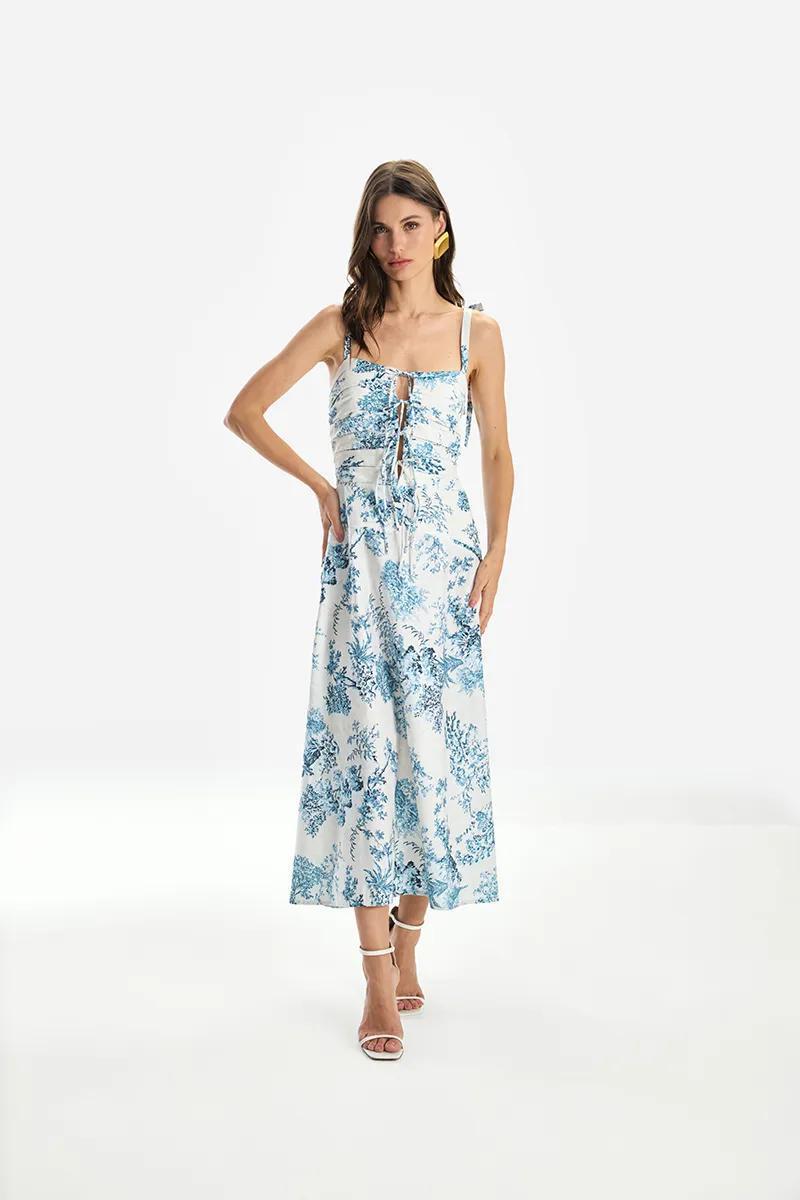 SKUNK GARDEN PRINT MIDI DRESS I25575098