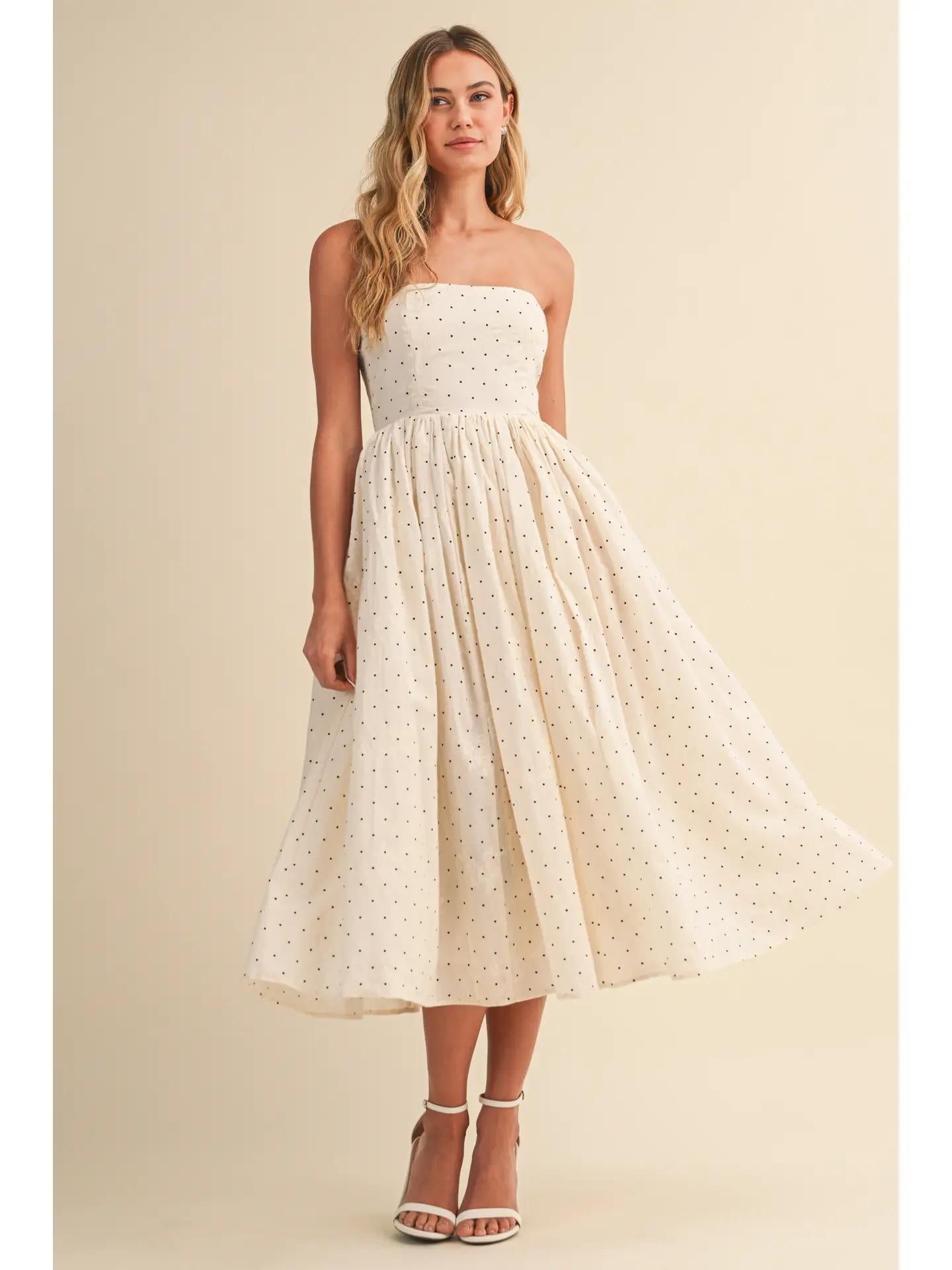 Drop Waist Polk Dot Dress 8114