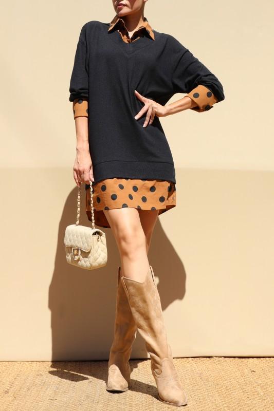 Polka Dot Knit Dress