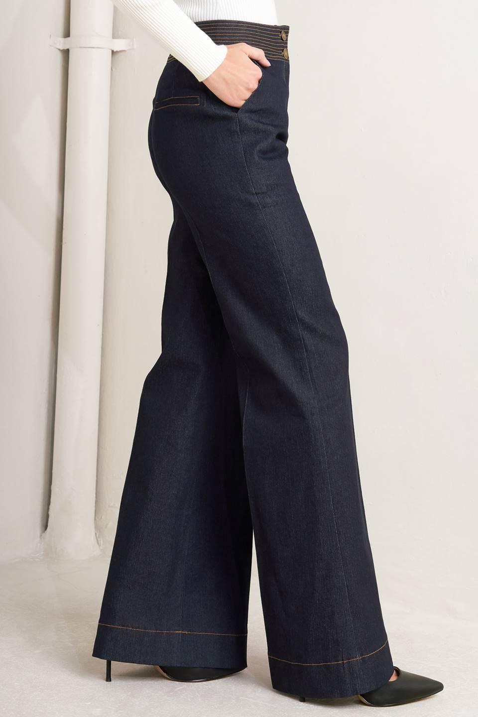 Wide Waistband Denim Pant 1902